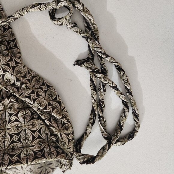 Max Studio Womens Floral Print Wrap Dress XL Polyester/Spandex Brown & Beige - Picture 12 of 13